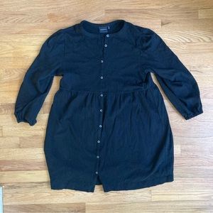 Richer Poorer Cloud Weave Button Up Dress Black- Medium